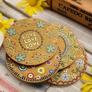 Love Flowers Coaster Set Of 4 Live Well Laugh Often Love Much Boho Style NIP